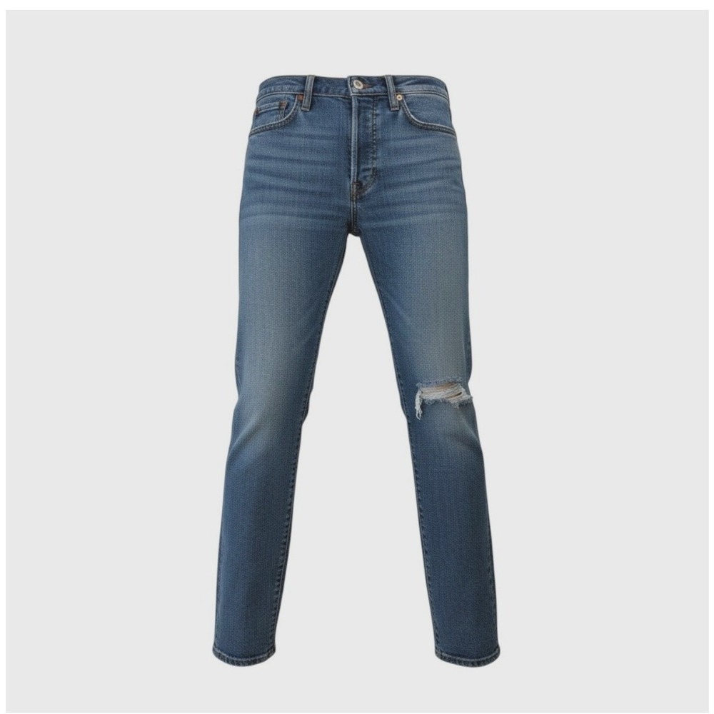 Levi's Wedgie Straight Jeans Womens W27 L28 Blue Good Raw Hem High Rise Denim